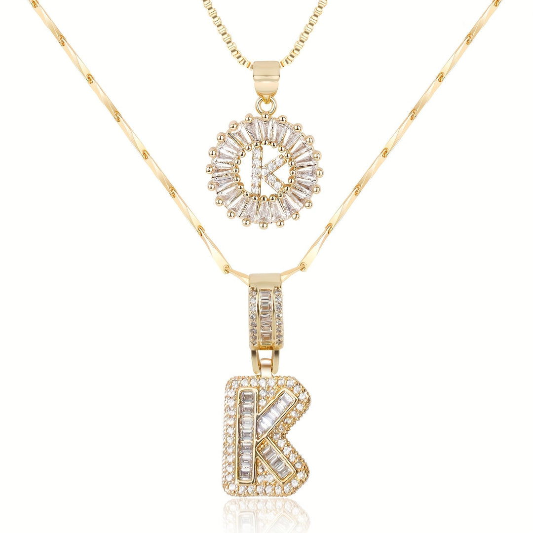 Primrose | Collares Iniciales de Letra con Diamantes (2 piezas)