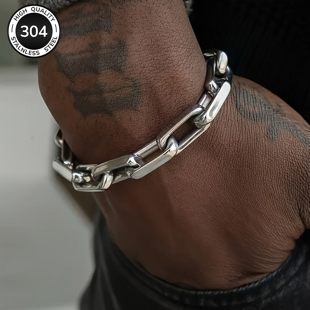 Ken | Pulsera de Eslabones Entrelazados de Acero Inoxidable con Estilo Masculino