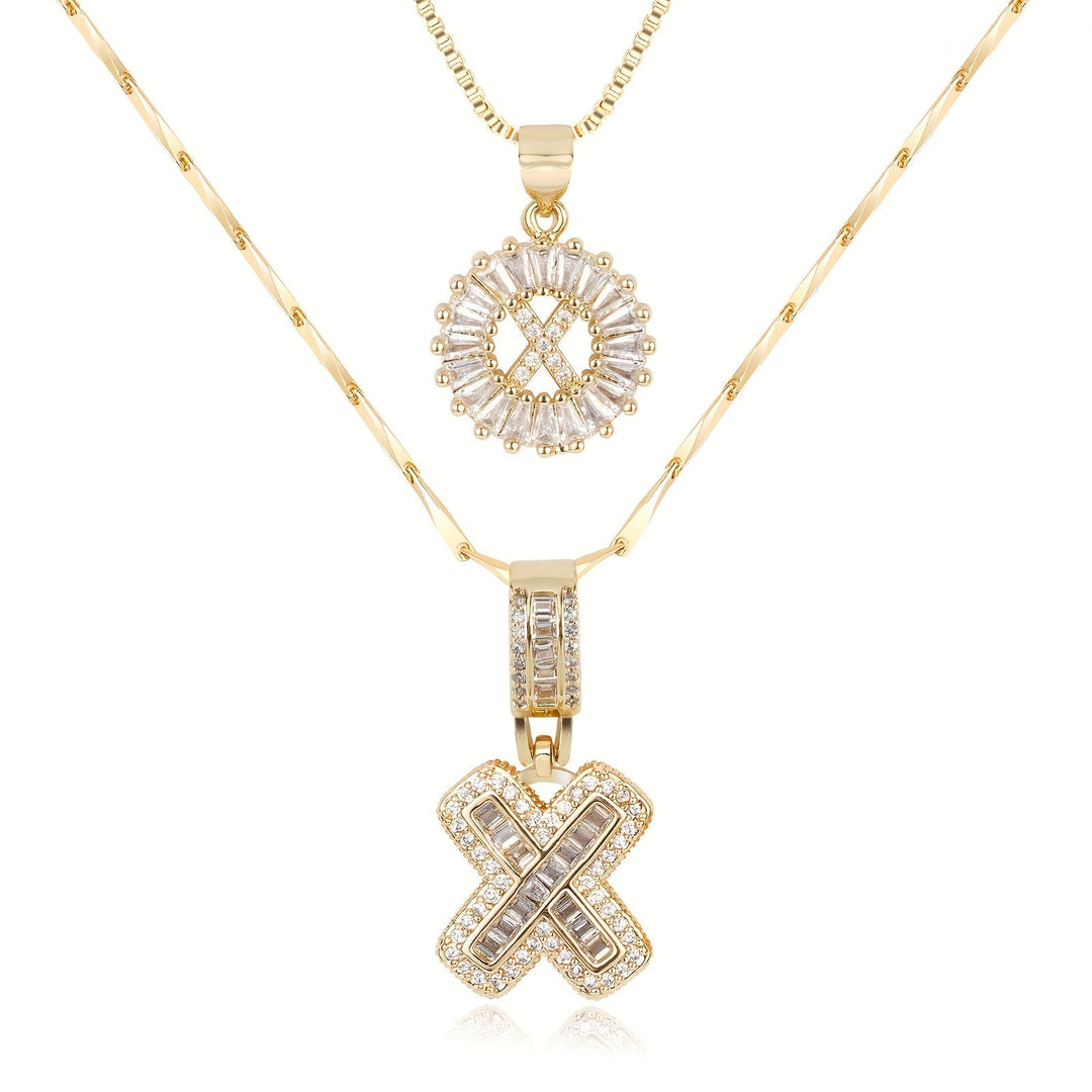 Primrose | Collares Iniciales de Letra con Diamantes (2 piezas)
