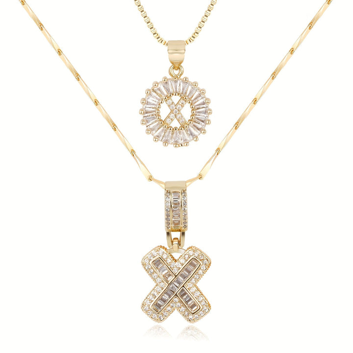 Primrose | Collares Iniciales de Letra con Diamantes (2 piezas)