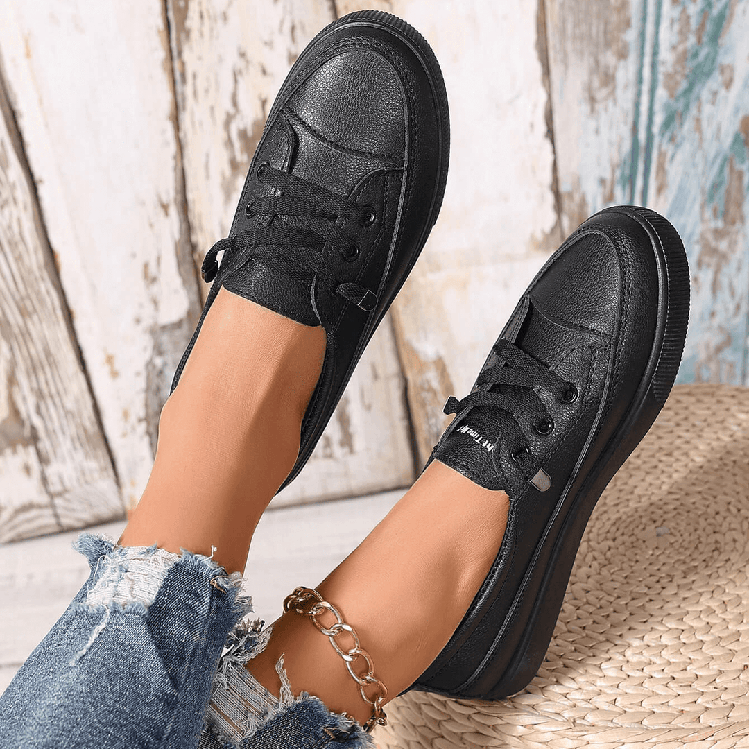 Dovella | Zapatos Ortopédicos Blancos para Mujer con Cordones y Plantilla Suave