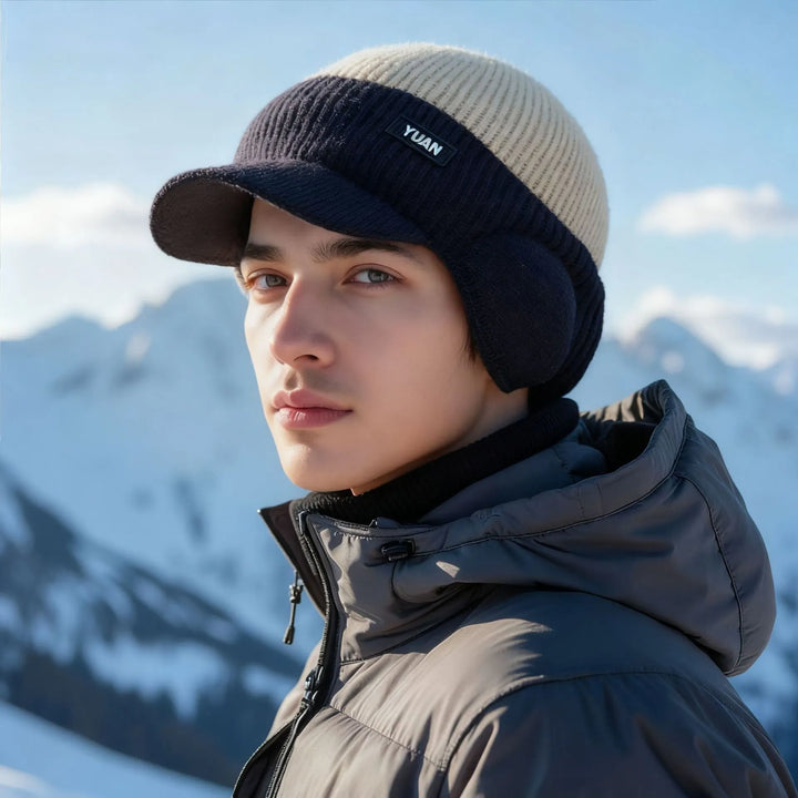 Elvaro | Gorra Térmica de Punto con Visera y Orejeras