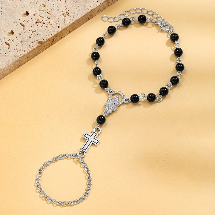 Brenton | Pulsera Rosario con Cruz de Estilo Gótico y Detalles Religiosos