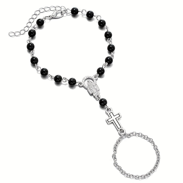 Brenton | Pulsera Rosario con Cruz de Estilo Gótico y Detalles Religiosos
