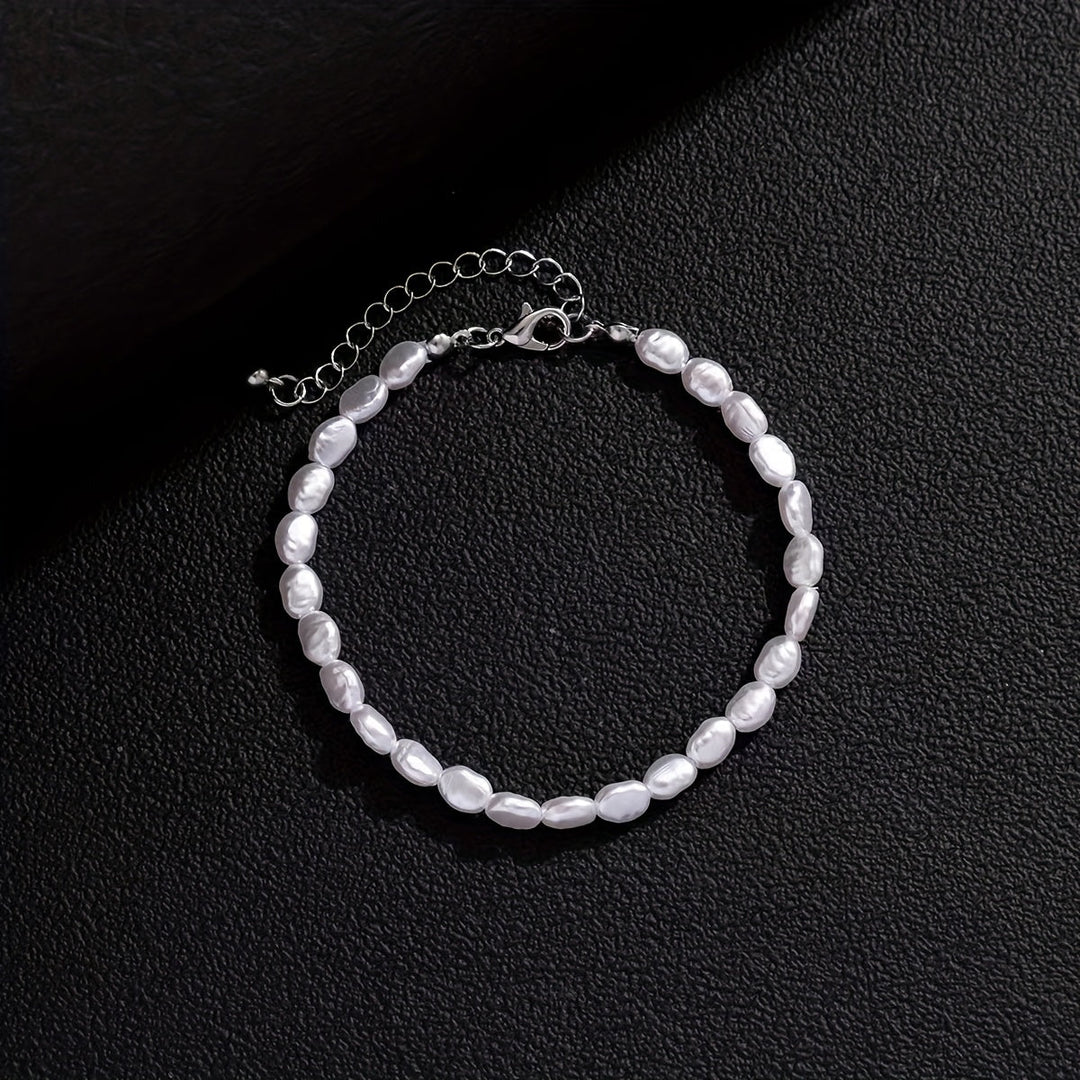 Bailey | 1pc Pulsera de Perlas Imitación Barroca Irregular de Moda con Temperamento Personalizado