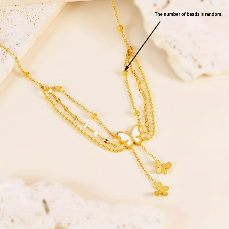 Brianna | Tobillera Bohemia de Tres Capas con Dijes y Cuentas Blancas