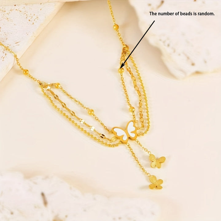 Brianna | Tobillera Bohemia de Tres Capas con Dijes y Cuentas Blancas