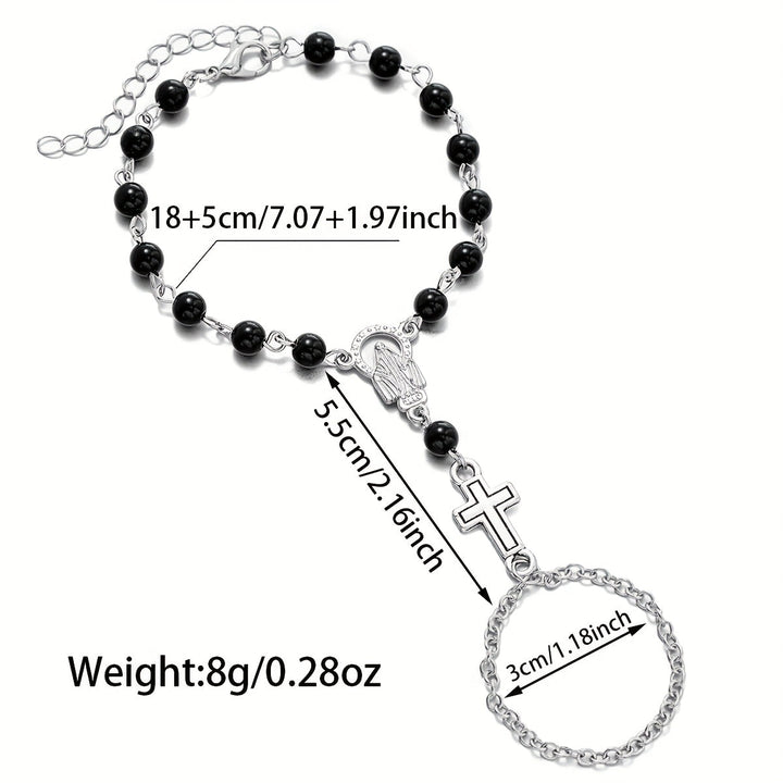 Brenton | Pulsera Rosario con Cruz de Estilo Gótico y Detalles Religiosos