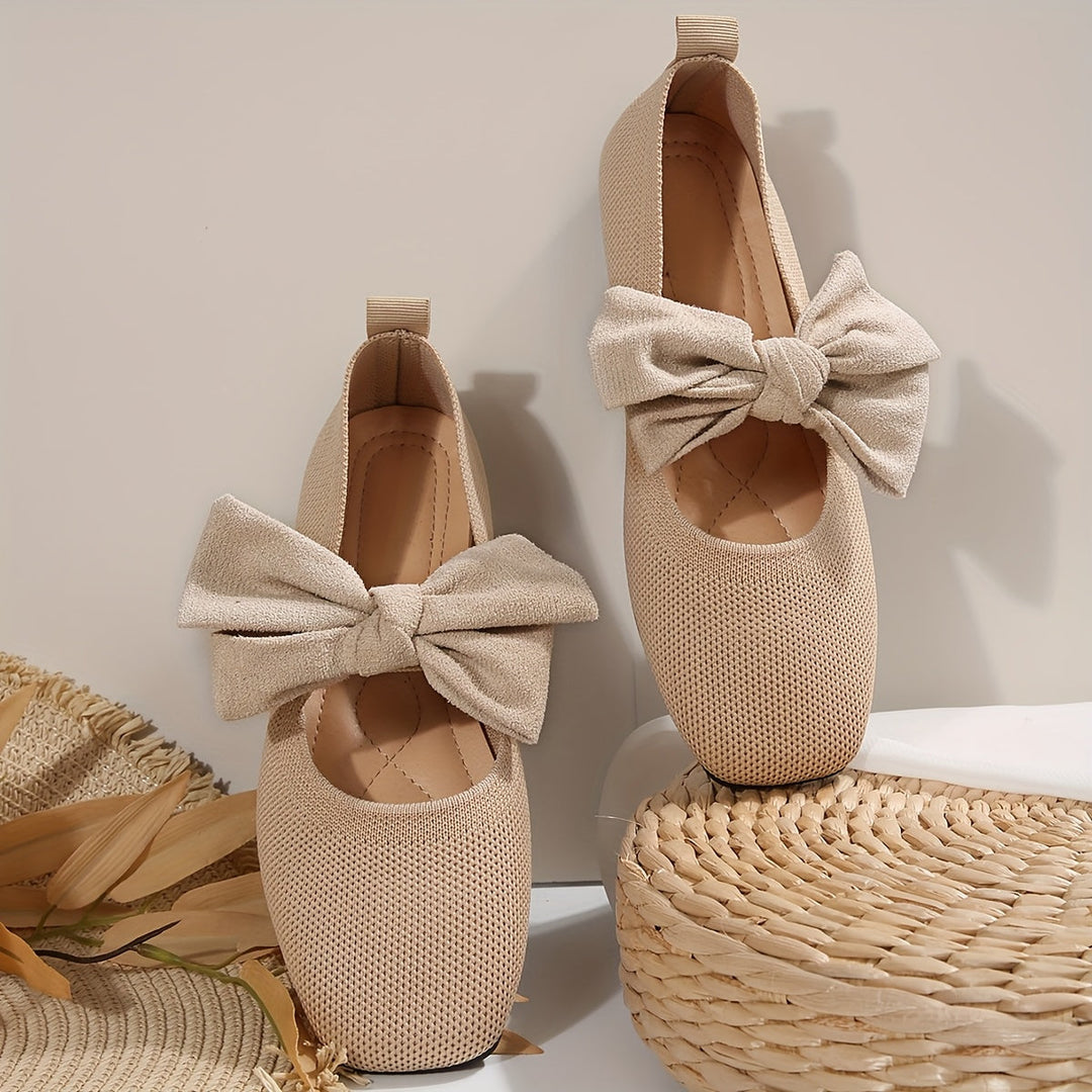 Neria | Zapatos Planos Transpirables para Mujer con Moño Decorativo