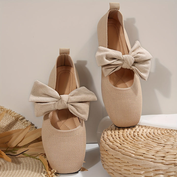 Neria | Zapatos Planos Transpirables para Mujer con Moño Decorativo
