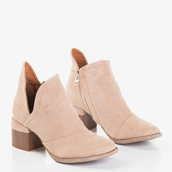 Danielle | Botines de Tacón Cuadrado con Aberturas Laterales