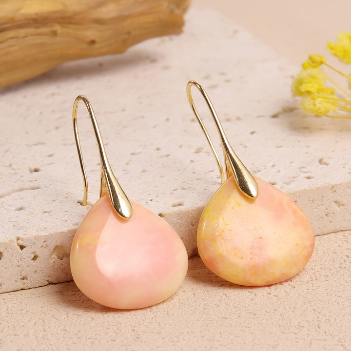 Mirea | Aretes de Piedra Natural en Forma de Gota con Estilo Elegante