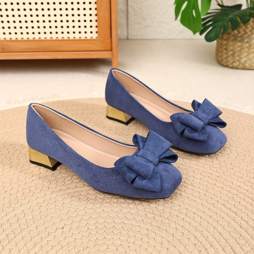 Daviella | Zapato de mujer con moño de moda en elegante tacón grueso