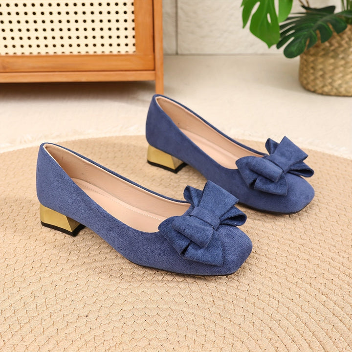 Daviella | Zapato de mujer con moño de moda en elegante tacón grueso