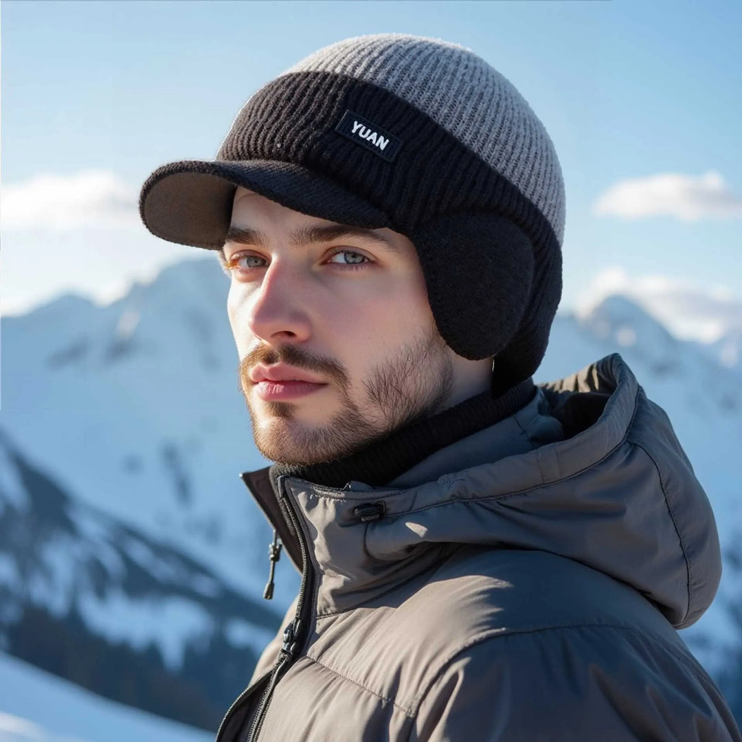 Elvaro | Gorra Térmica de Punto con Visera y Orejeras