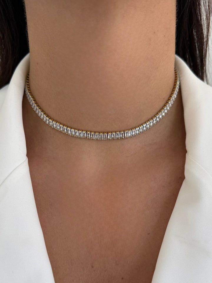 Audira | Collar Baguette Blanco