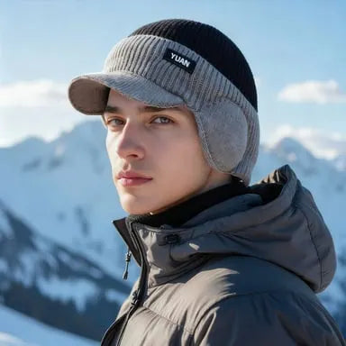 Elvaro | Gorra Térmica de Punto con Visera y Orejeras