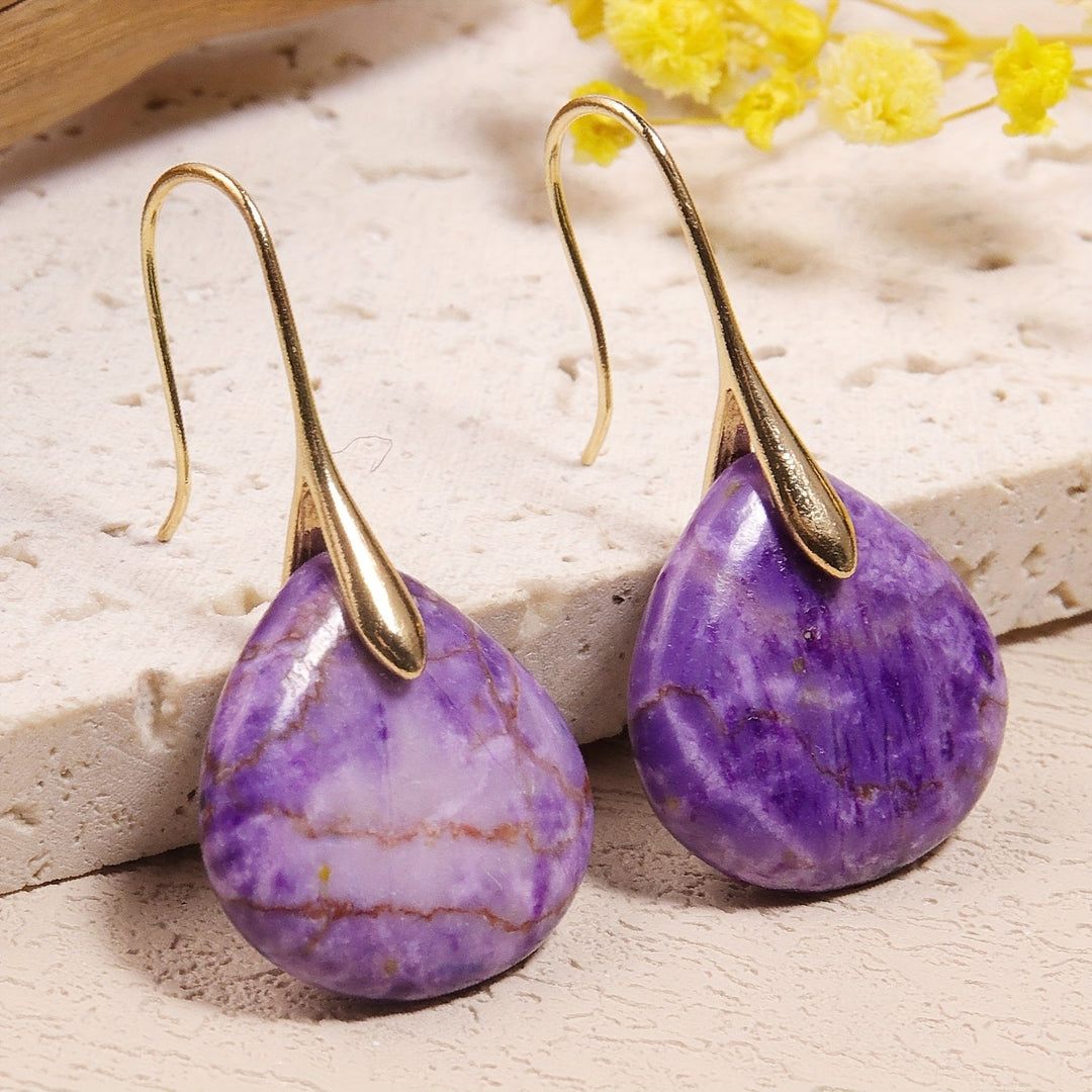 Mirea | Aretes de Piedra Natural en Forma de Gota con Estilo Elegante