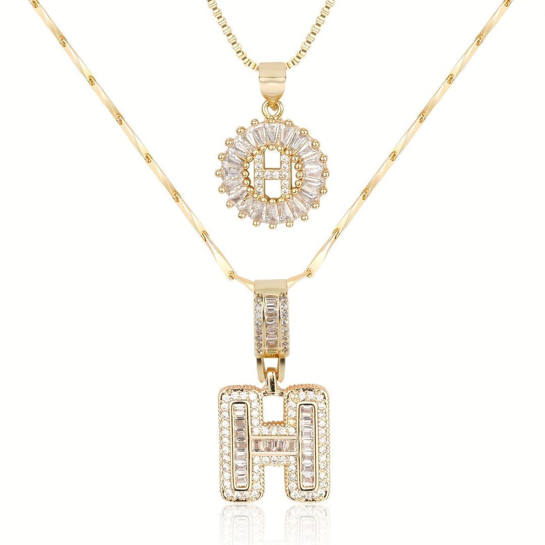 Primrose | Collares Iniciales de Letra con Diamantes (2 piezas)