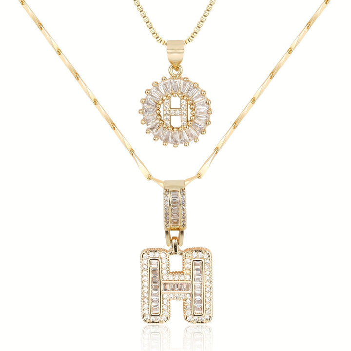 Primrose | Collares Iniciales de Letra con Diamantes (2 piezas)