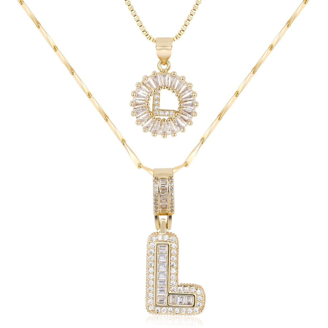 Primrose | Collares Iniciales de Letra con Diamantes (2 piezas)