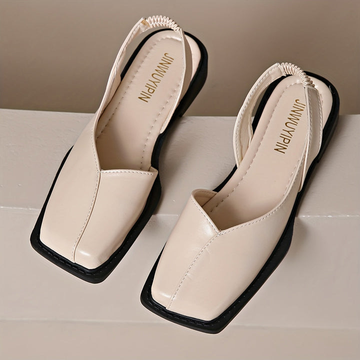 Darya | Sandalias Elegantes de Tacón Grueso con Punta Cuadrada