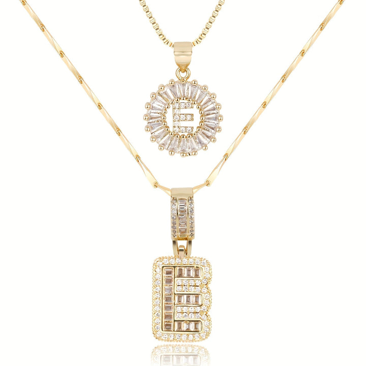 Primrose | Collares Iniciales de Letra con Diamantes (2 piezas)