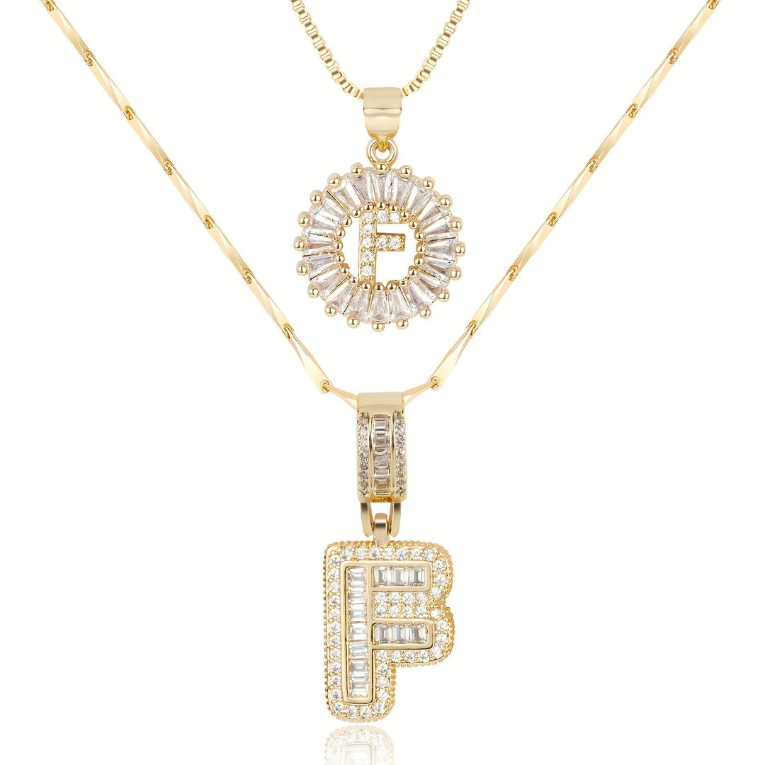 Primrose | Collares Iniciales de Letra con Diamantes (2 piezas)