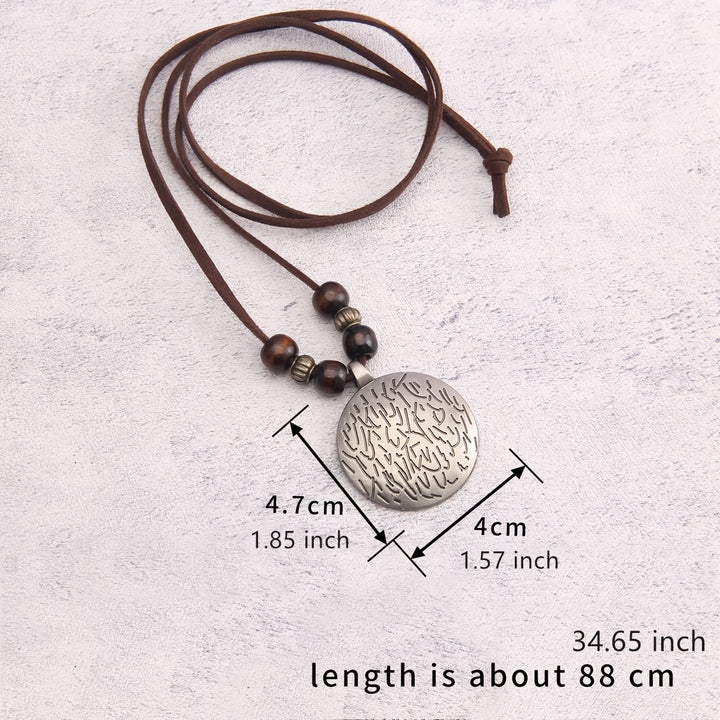 Vance | Collar Largo de Estilo Vintage con Cuentas y Colgante Redondo