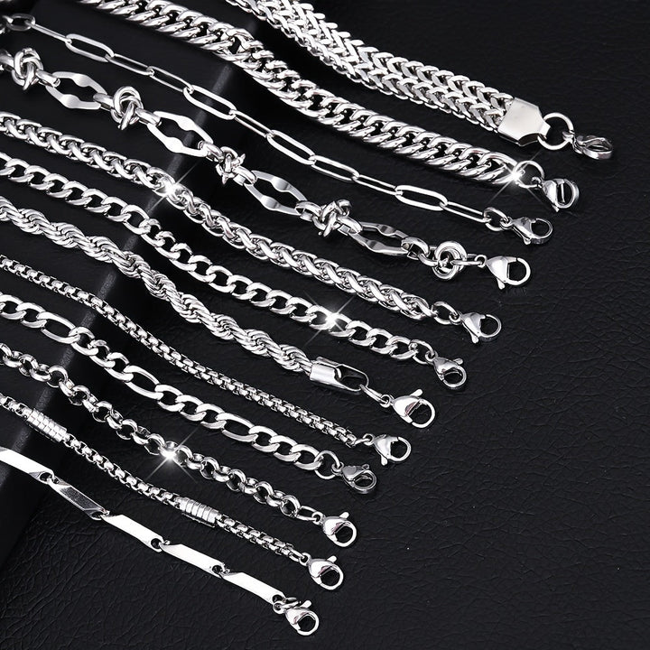 Stetson | Set de 10 Pulseras de Acero Inoxidable con Estilo Minimalista y Versátil