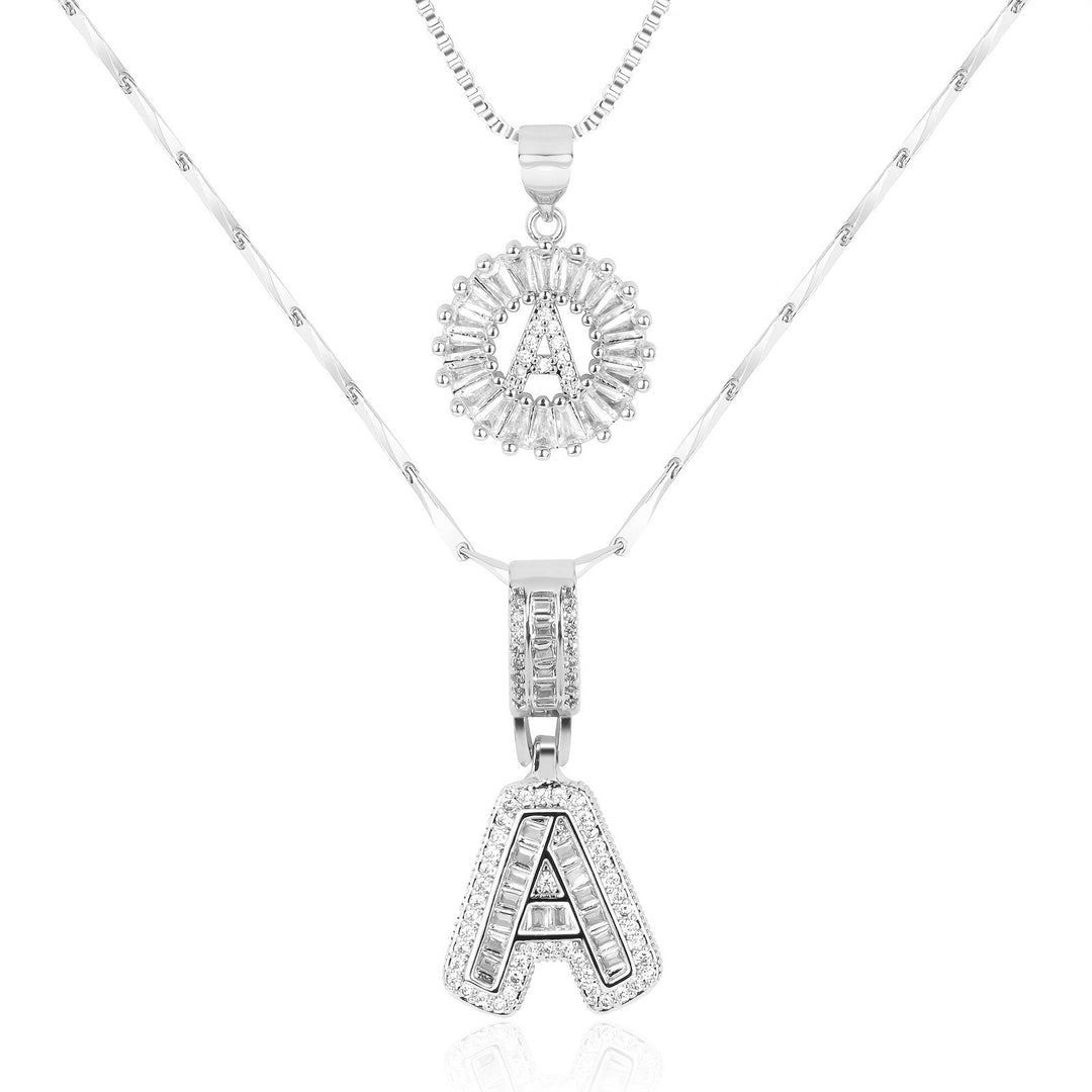 Primrose | Collares Iniciales de Letra con Diamantes (2 piezas)