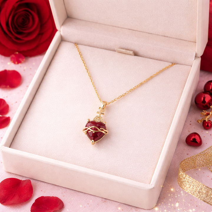 Aurelienna | Collar del Sagrado Corazón de Jesús con Baño de Oro
