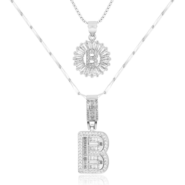 Primrose | Collares Iniciales de Letra con Diamantes (2 piezas)