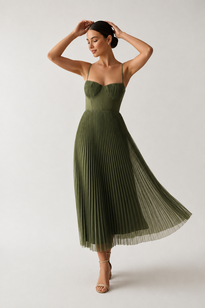 Heidi | Vestido Midi con Corsé Estructurado