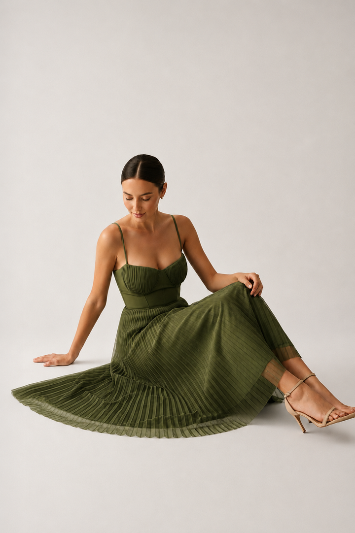 Heidi | Vestido Midi con Corsé Estructurado