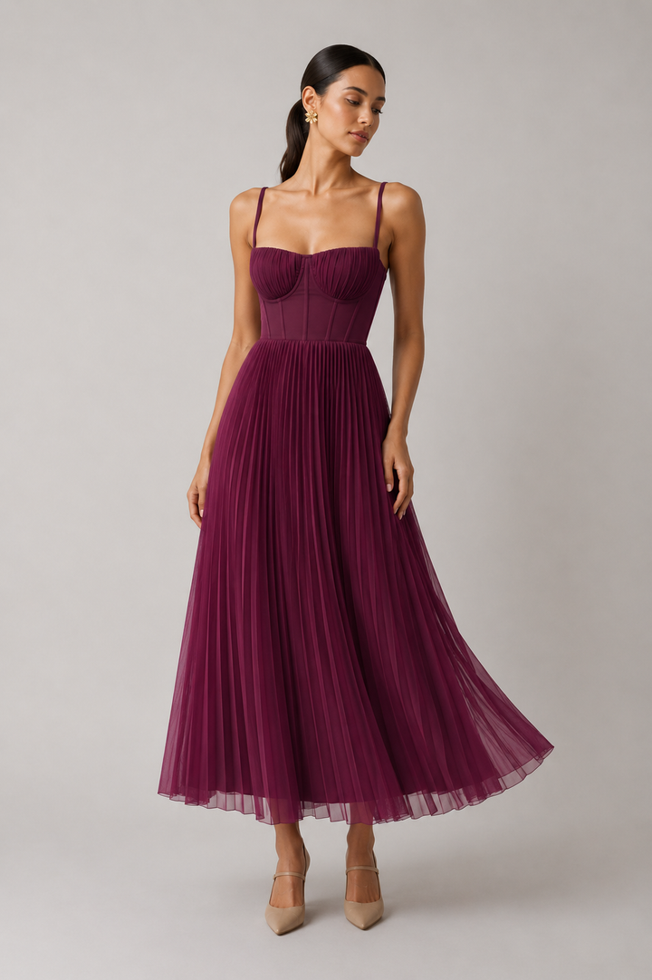 Heidi | Vestido Midi con Corsé Estructurado
