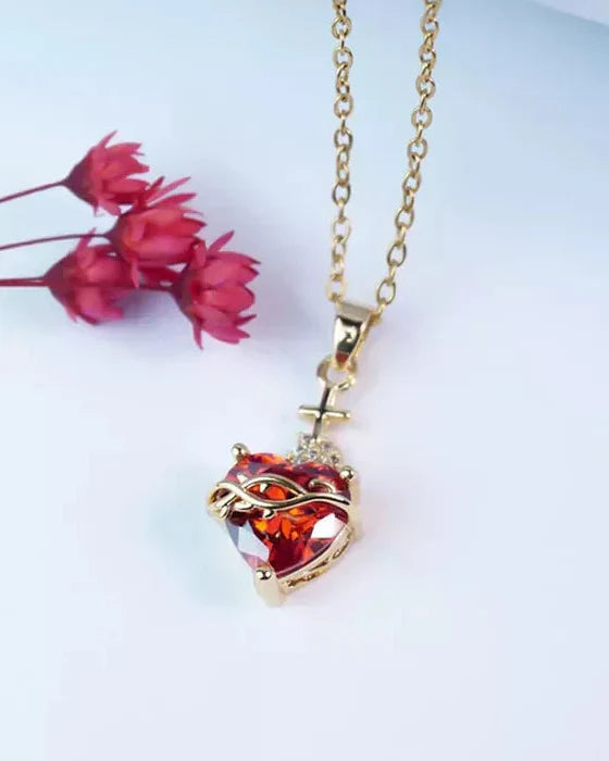 Aurelienna | Collar del Sagrado Corazón de Jesús con Baño de Oro