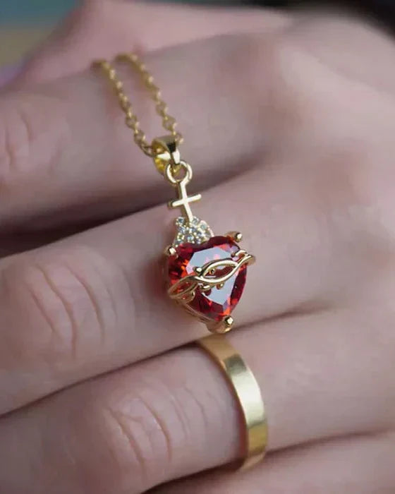 Aurelienna | Collar del Sagrado Corazón de Jesús con Baño de Oro