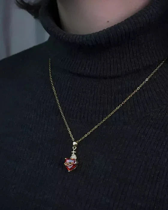 Aurelienna | Collar del Sagrado Corazón de Jesús con Baño de Oro