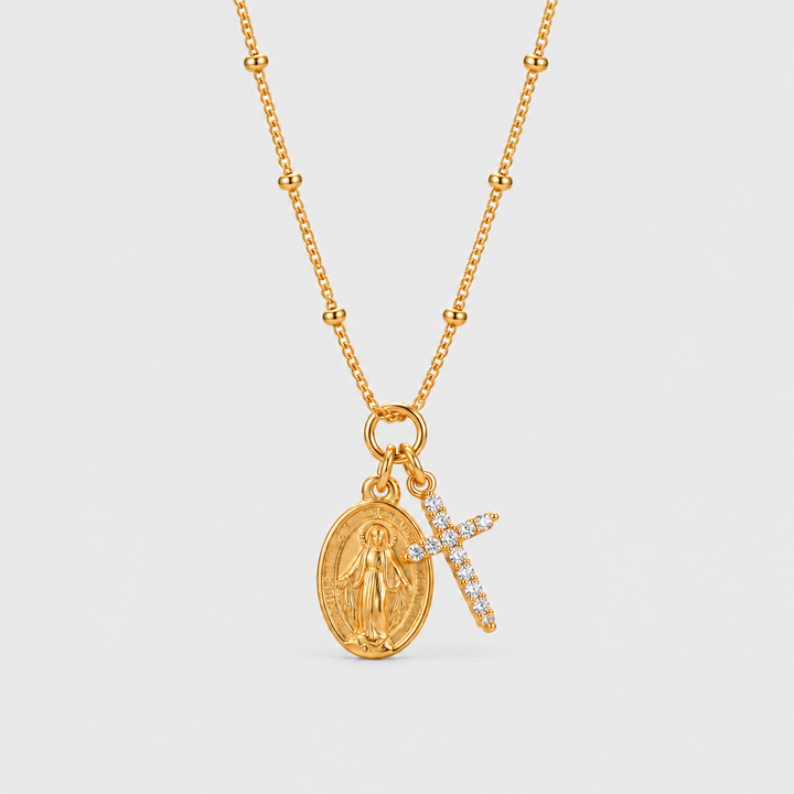 Belladonna | Collar con Medalla Milagrosa y Cruz
