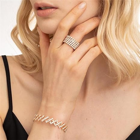 Carys | Set de Anillo y Pulsera en Acabado Dorado Elegante