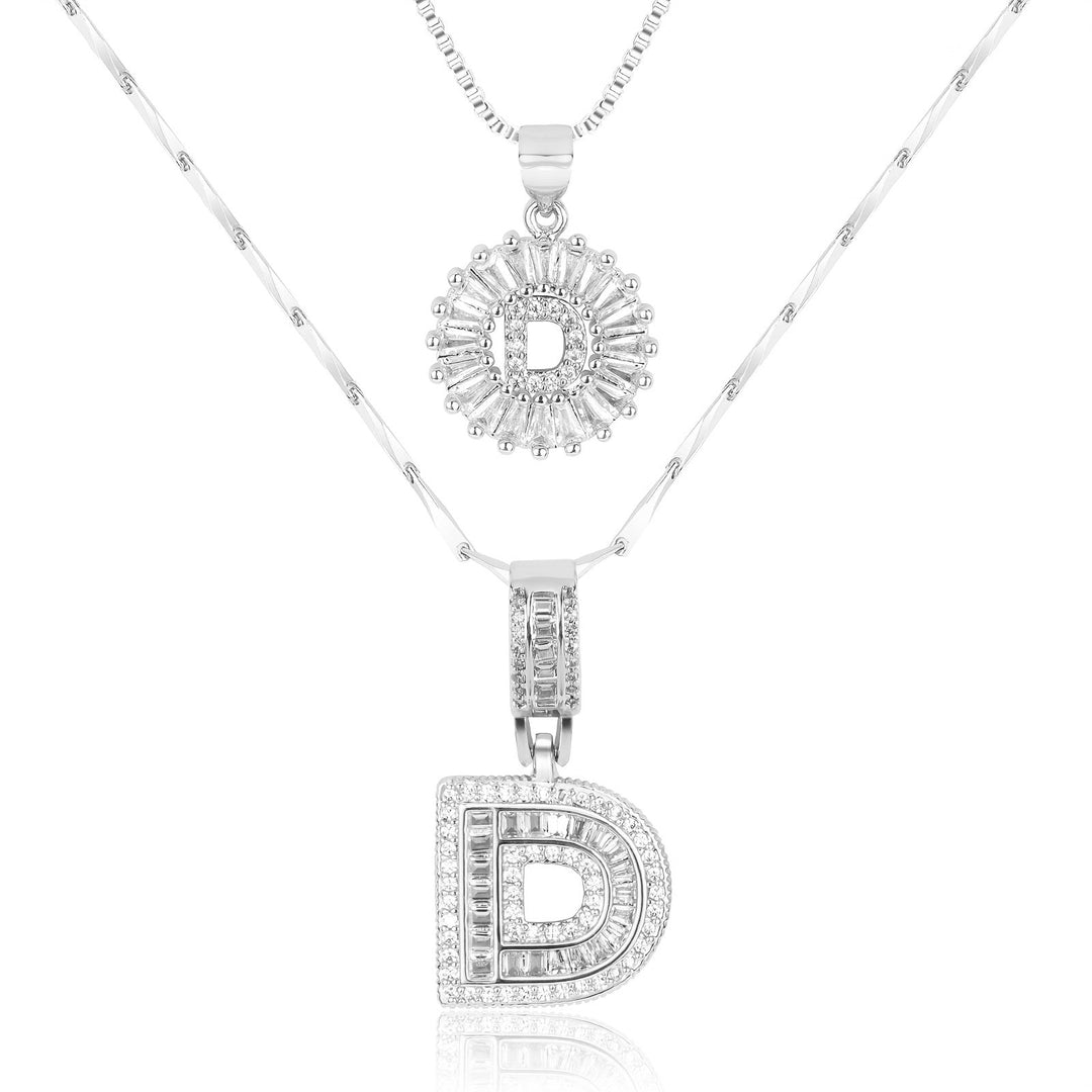 Primrose | Collares Iniciales de Letra con Diamantes (2 piezas)