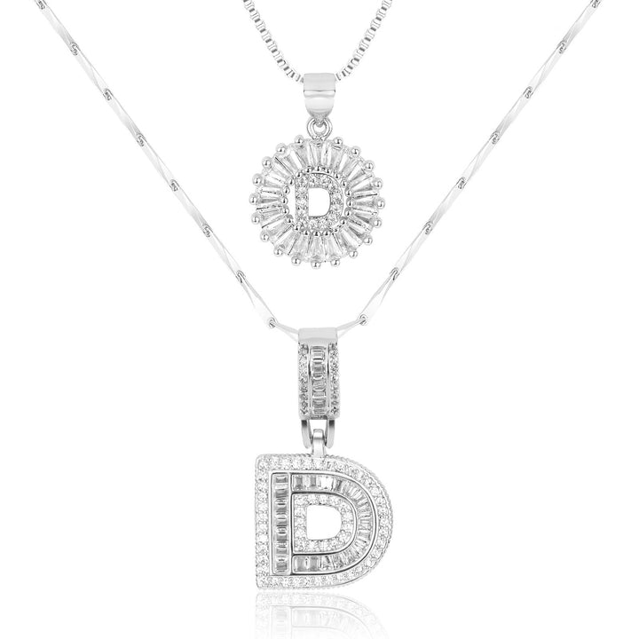 Primrose | Collares Iniciales de Letra con Diamantes (2 piezas)