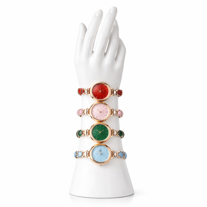 Doreya | Reloj de pulsera para mujer con zirconias de colores