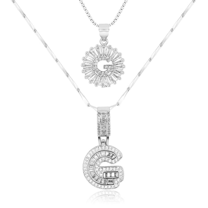Primrose | Collares Iniciales de Letra con Diamantes (2 piezas)