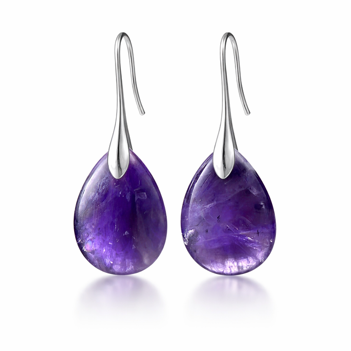Genira | Pendientes de Piedra Natural Amatista en Forma de Gota