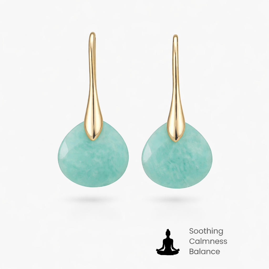 Gorella | Pendientes de Gota de Amazonita y Oro