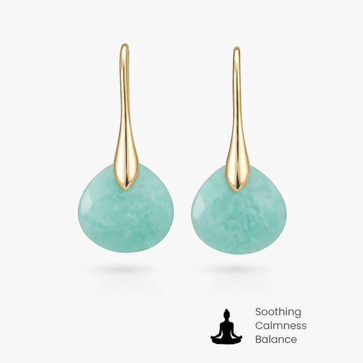 Gorella | Pendientes de Gota de Amazonita y Oro