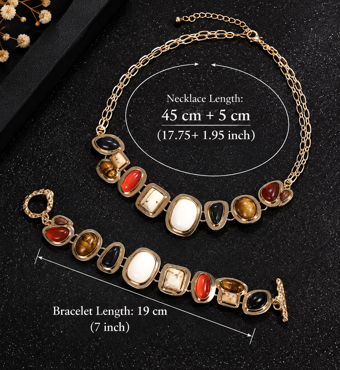 Graevis | Set Bohemio de Collar y Pulsera con Diseño Étnico Multicolor
