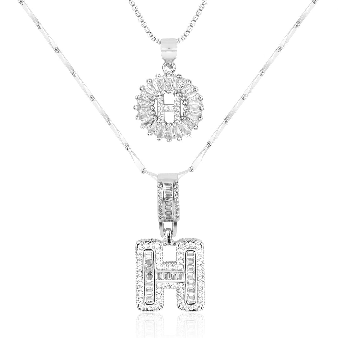 Primrose | Collares Iniciales de Letra con Diamantes (2 piezas)